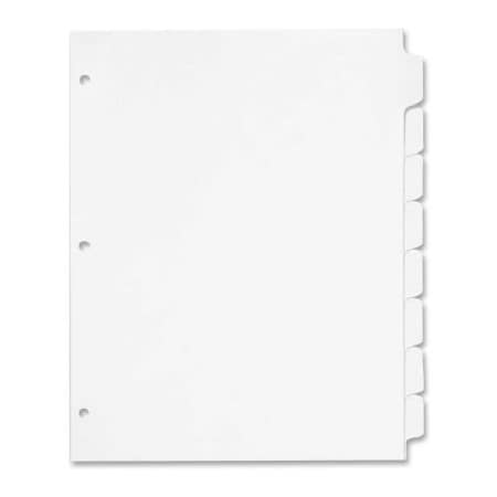 Cardinal Brands Cardinal Write 'n Erase Tab Divider, Write-on, 9"x11", 8 Tabs, White/White 60806